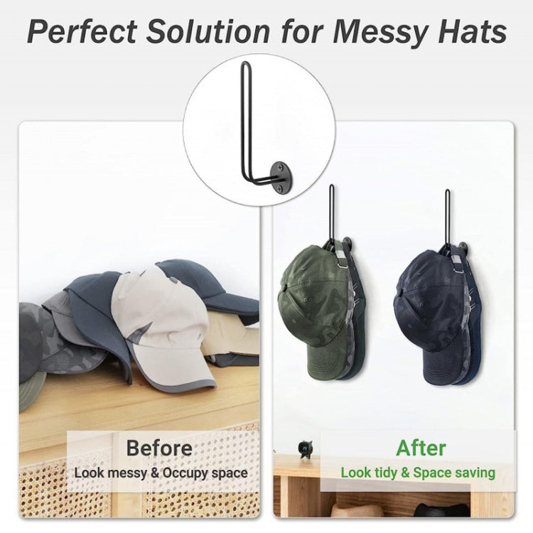 L-Shaped Iron Wire Rack Baseball Cap Storage Stand Wall Mounted Hat Holder