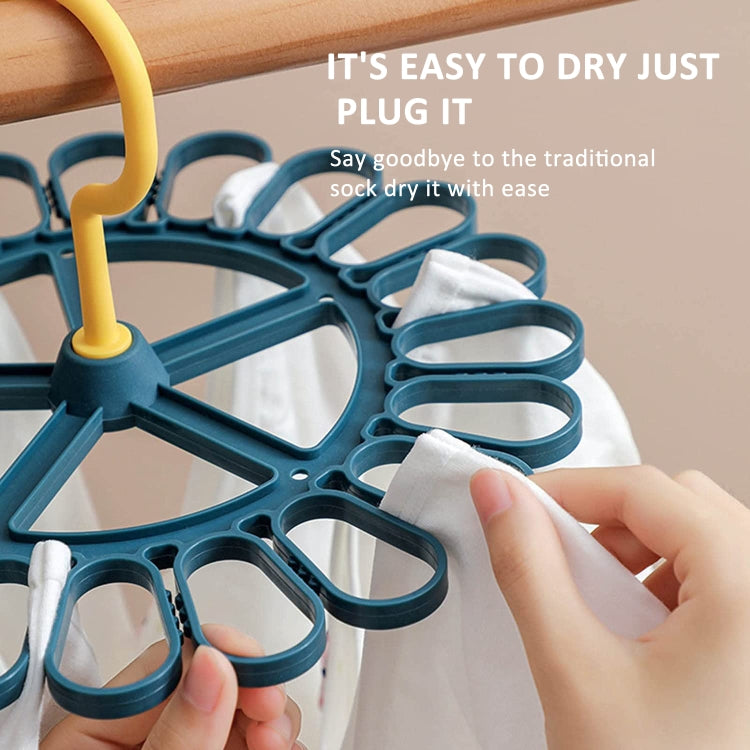 360 Degree Rotatable Sock Hanger With 20 Clips Round Laundry Drying Rack