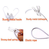 Outdoor Travel Retractable Windproof Clothesline with 12 Clips