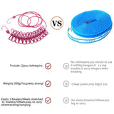 Outdoor Travel Retractable Windproof Clothesline with 12 Clips