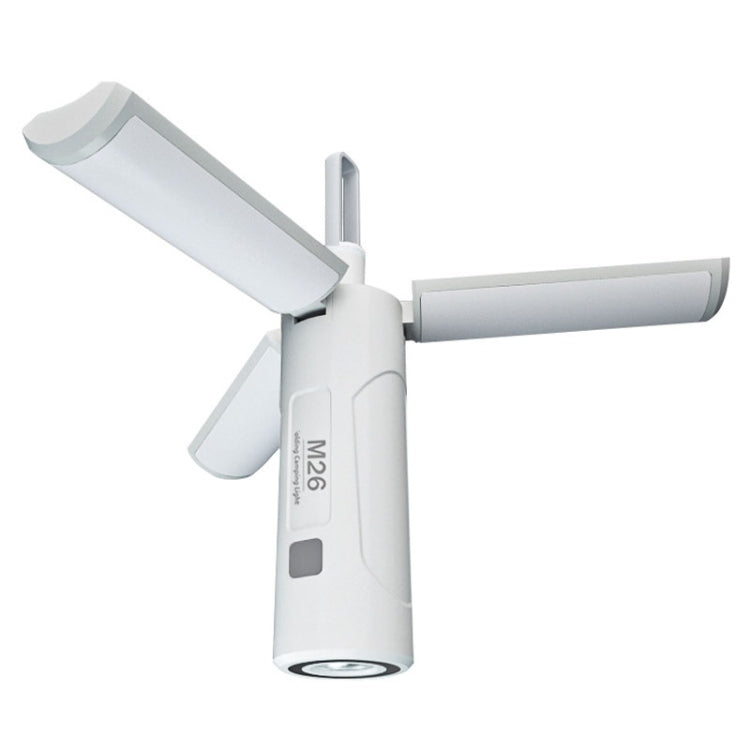 M26 Foldable Handheld Lamp Portable Triple Leaf Hook Outdoor Flashlight Multi-Functional Camping Light, 3500mAh