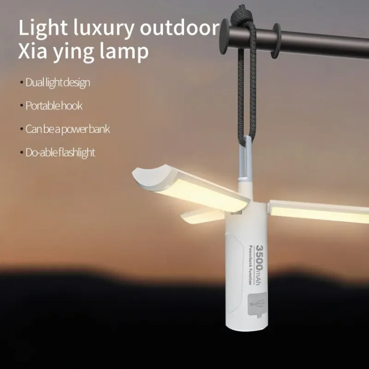 M26 Foldable Handheld Lamp Portable Triple Leaf Hook Outdoor Flashlight Multi-Functional Camping Light, 3500mAh