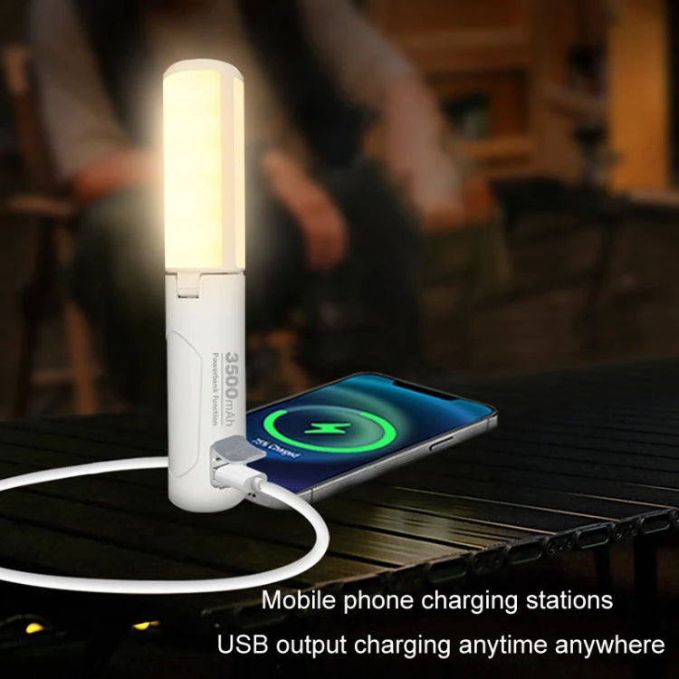 M26 Foldable Handheld Lamp Portable Triple Leaf Hook Outdoor Flashlight Multi-Functional Camping Light, 3500mAh