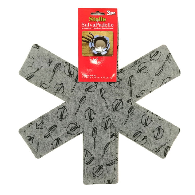 Anti-Scald Heat Insulation Felt Pot Mat Non-Woven Pot Bottom Protector Pads, 3pcs /Set 26+35.5+38cm