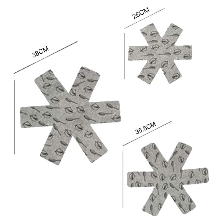 Anti-Scald Heat Insulation Felt Pot Mat Non-Woven Pot Bottom Protector Pads, 3pcs /Set 26+35.5+38cm