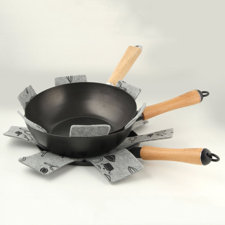 Anti-Scald Heat Insulation Felt Pot Mat Non-Woven Pot Bottom Protector Pads, 3pcs /Set 26+35.5+38cm