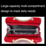 Large capacity PU Leather Diamond Pattern Ladies Handbag with Hanging Ornaments