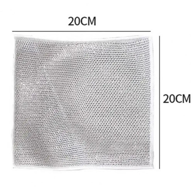 20x20cm Double-sided Silver Wire Wipes Dish Towel Household Cleaning Degreasing Steel Wire, 10pcs Single Layer, 10pcs Double Layer
