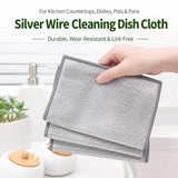 20 x 20cm Silver Wire Wipes Dish Towel Household Cleaning Degreasing Steel Wire, 10pcs Single Layer, 10pcs Double Layer