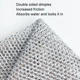 20x20cm Double-sided Silver Wire Wipes Dish Towel Household Cleaning Degreasing Steel Wire, 10pcs Single Layer, 10pcs Double Layer