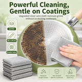 20 x 20cm Silver Wire Wipes Dish Towel Household Cleaning Degreasing Steel Wire, 10pcs Single Layer, 10pcs Double Layer