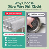 20 x 20cm Silver Wire Wipes Dish Towel Household Cleaning Degreasing Steel Wire, 10pcs Single Layer, 10pcs Double Layer
