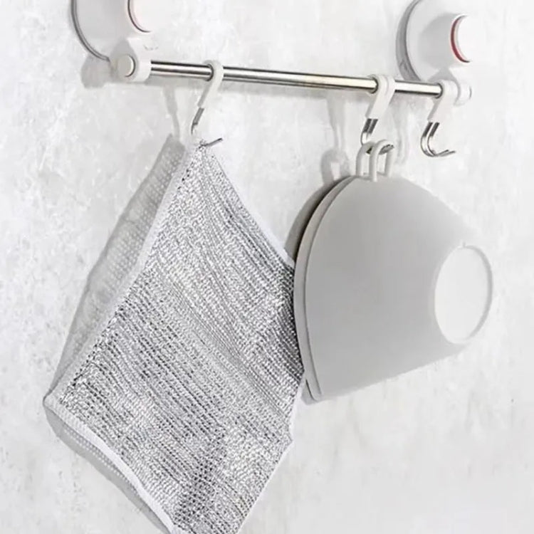 20x20cm Double-sided Silver Wire Wipes Dish Towel Household Cleaning Degreasing Steel Wire, 10pcs Single Layer, 10pcs Double Layer