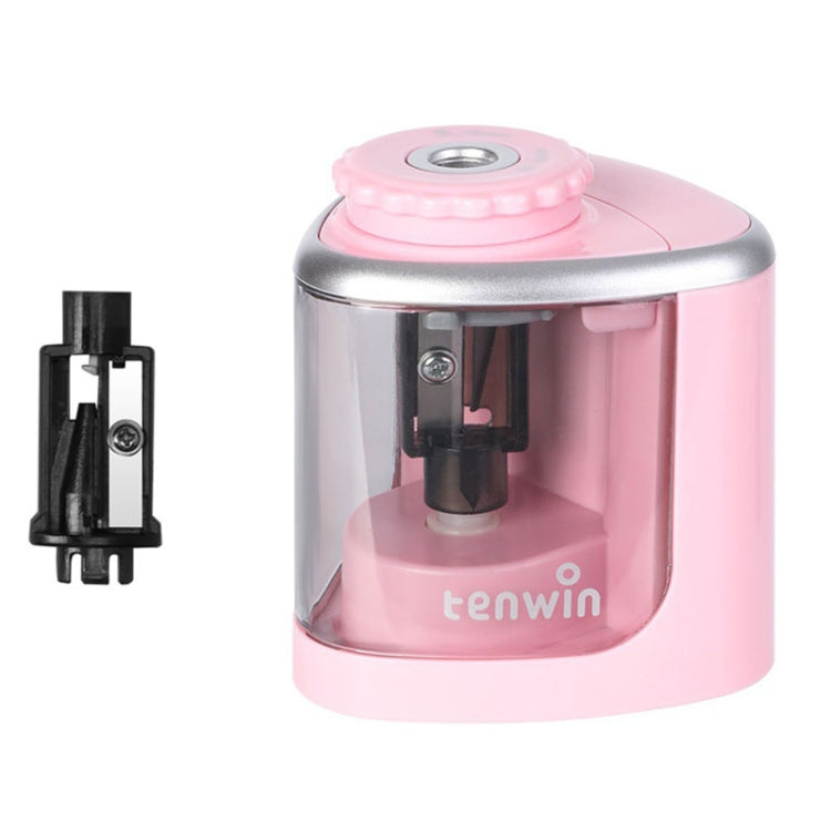 TENWIN Electrical Pencil Sharpener Student Stationery Semi-Automatic Sharpeners Battery Model