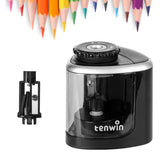 TENWIN Electrical Pencil Sharpener Student Stationery Semi-Automatic Sharpeners Battery Model