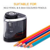 TENWIN Electrical Pencil Sharpener Student Stationery Semi-Automatic Sharpeners Battery Model