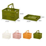 Stacking Folding Storage Baskets Home Kitchen Storage Bin Organizer With Handle, 24.4 x 18 x 1.4cm