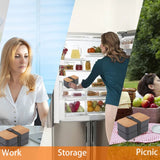 1200ml Portable Compartment Insulated Double Layer Lunch Box Microwavable Plastic Food Container, Without  Insulation Bag Black, Without Insulation Bag White, With Insulation Bag Black, With Insulation Bag White