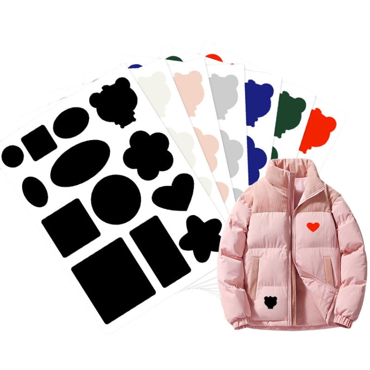 Self-Adhesive Down Jacket Patch Stickers Nylon Fabric Stickers Seamless Clothes Repair Hole Decals, C Model, C Model Glossy, D Model No. 1, D Model No. 2, D Model No. 3, D Model No. 4, Whole Sheet, Whole Sheet Glossy