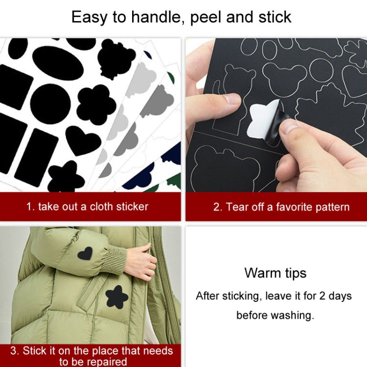 Self-Adhesive Down Jacket Patch Stickers Nylon Fabric Stickers Seamless Clothes Repair Hole Decals, C Model, C Model Glossy, D Model No. 1, D Model No. 2, D Model No. 3, D Model No. 4, Whole Sheet, Whole Sheet Glossy