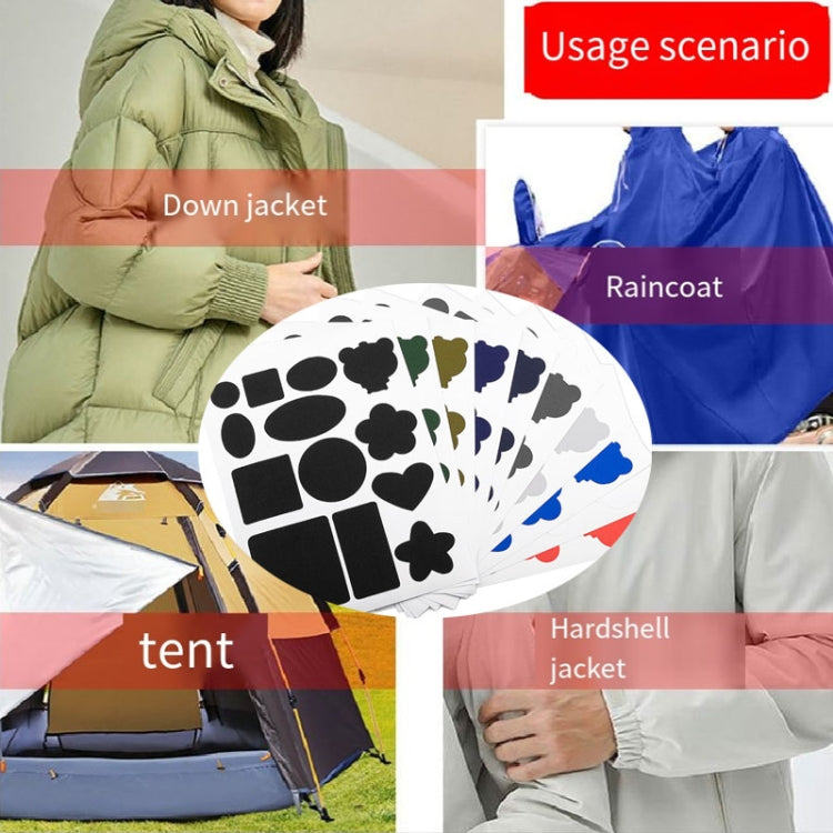 Self-Adhesive Down Jacket Patch Stickers Nylon Fabric Stickers Seamless Clothes Repair Hole Decals, C Model, C Model Glossy, D Model No. 1, D Model No. 2, D Model No. 3, D Model No. 4, Whole Sheet, Whole Sheet Glossy