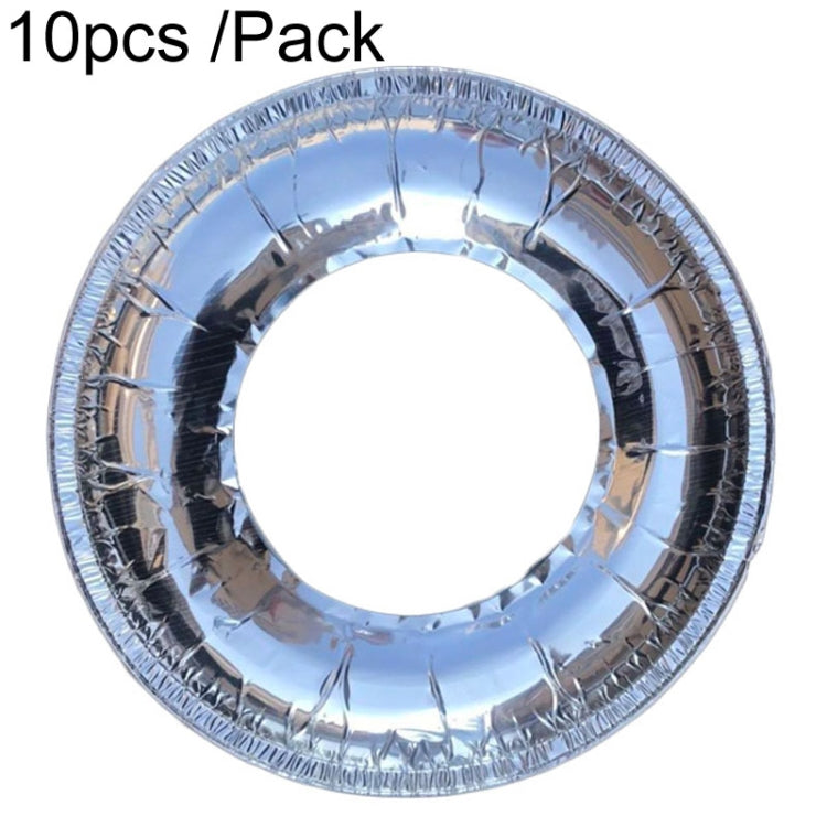 10pcs /Pack Gas Stove Oil-Proof Pad Cooktop Tinfoil Circle Kitchen Aluminum Foil Cleaning Mat, Round, Square, Thickened Round, Thickened Square
