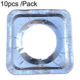 10pcs /Pack Gas Stove Oil-Proof Pad Cooktop Tinfoil Circle Kitchen Aluminum Foil Cleaning Mat, Round, Square, Thickened Round, Thickened Square