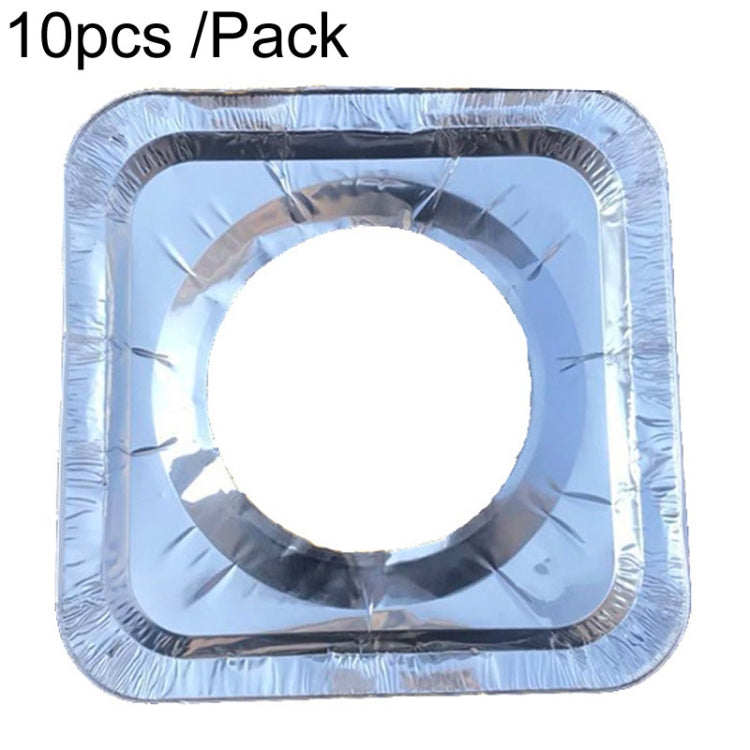 10pcs /Pack Gas Stove Oil-Proof Pad Cooktop Tinfoil Circle Kitchen Aluminum Foil Cleaning Mat, Round, Square, Thickened Round, Thickened Square