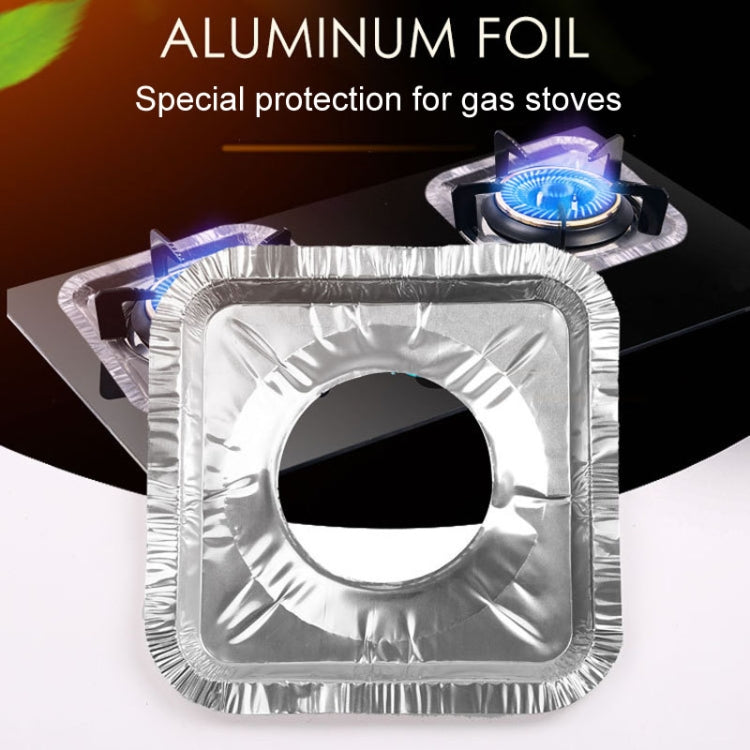 10pcs /Pack Gas Stove Oil-Proof Pad Cooktop Tinfoil Circle Kitchen Aluminum Foil Cleaning Mat, Round, Square, Thickened Round, Thickened Square