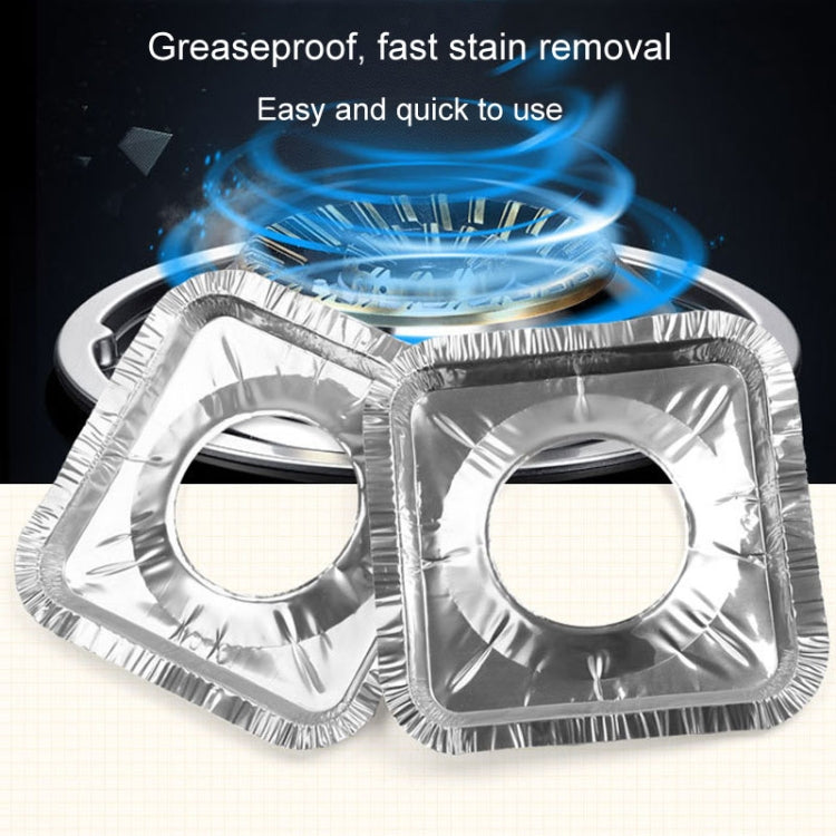 10pcs /Pack Gas Stove Oil-Proof Pad Cooktop Tinfoil Circle Kitchen Aluminum Foil Cleaning Mat, Round, Square, Thickened Round, Thickened Square