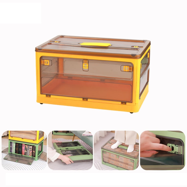 Folding Plastic Storage Box Stackable Storage Organizer with Wheels, White 37 x 26.5 x 22 cm, Yellow 37 x 26.5 x 22 cm, Green 37 x 26.5 x 22 cm, White Wooden Lid 37 x 26.5 x 22 cm, Yellow Wooden Lid 37 x 26.5 x 22 cm                               ...