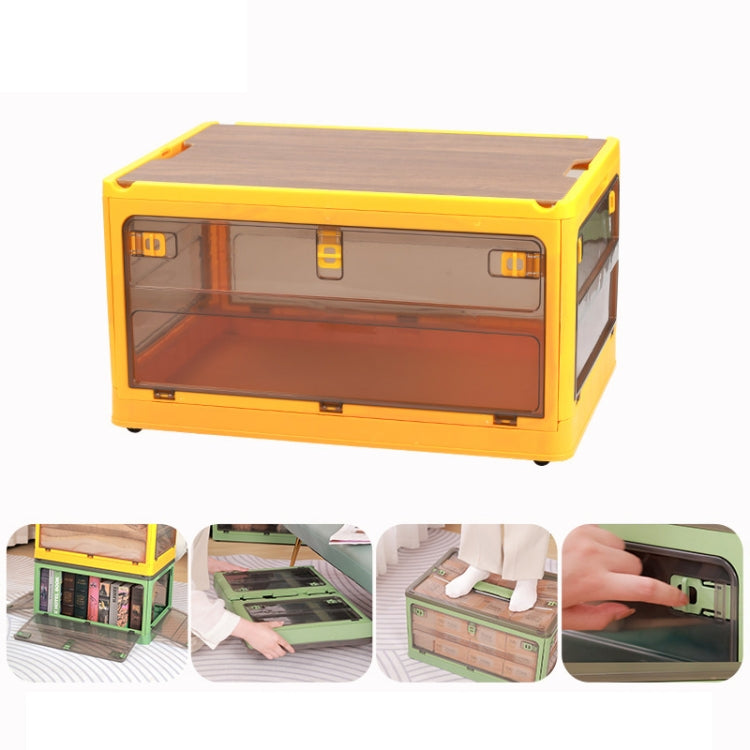 Folding Plastic Storage Box Stackable Storage Organizer with Wheels, White 37 x 26.5 x 22 cm, Yellow 37 x 26.5 x 22 cm, Green 37 x 26.5 x 22 cm, White Wooden Lid 37 x 26.5 x 22 cm, Yellow Wooden Lid 37 x 26.5 x 22 cm                               ...
