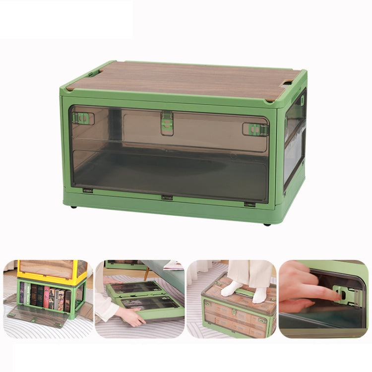 Folding Plastic Storage Box Stackable Storage Organizer with Wheels, White 37 x 26.5 x 22 cm, Yellow 37 x 26.5 x 22 cm, Green 37 x 26.5 x 22 cm, White Wooden Lid 37 x 26.5 x 22 cm, Yellow Wooden Lid 37 x 26.5 x 22 cm                               ...