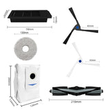 For Ecovacs X2 / X2 Pro Vacuum Cleaner Accessories, Roller Brush, Side Brush White, Side Brush Black, Mop, Dust Bag, Filter