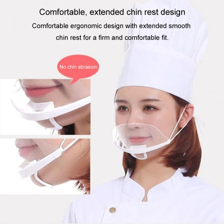 10pcs /Bag Recyclable Transparent Restaurant Mask Chef Anti-fog And Anti-Spittle Plastic Masks