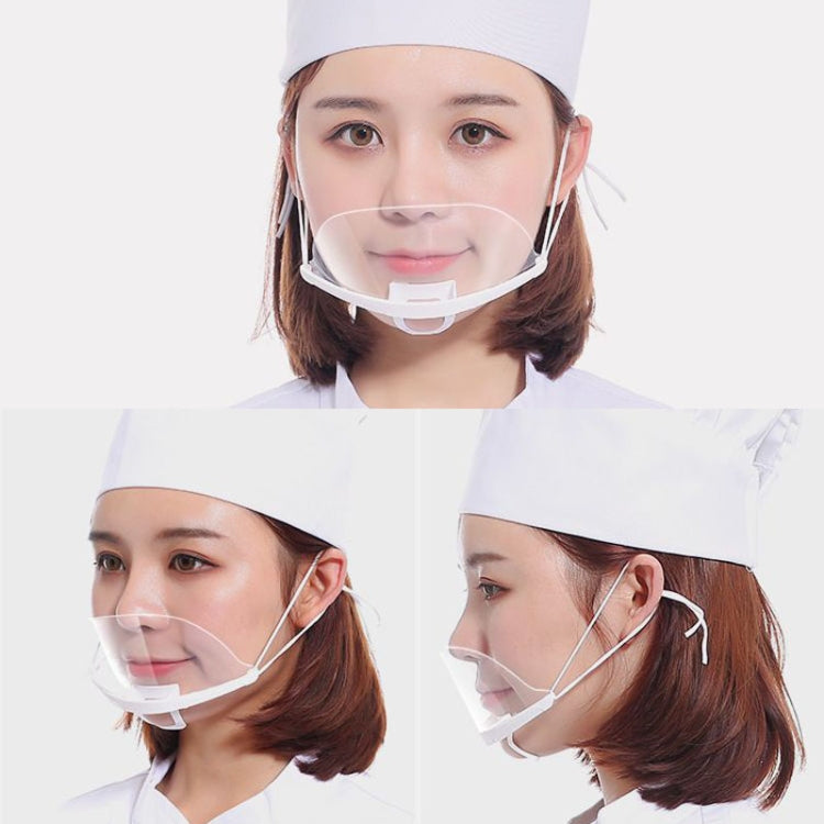 10pcs /Bag Recyclable Transparent Restaurant Mask Chef Anti-fog And Anti-Spittle Plastic Masks