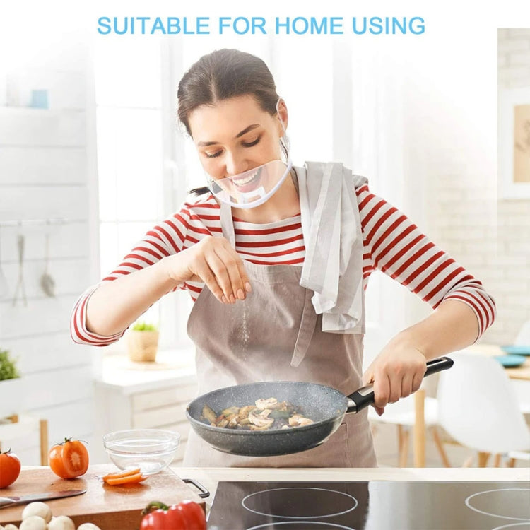 10pcs /Bag Recyclable Transparent Restaurant Mask Chef Anti-fog And Anti-Spittle Plastic Masks