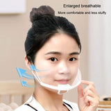 10pcs /Bag Recyclable Transparent Restaurant Mask Chef Anti-fog And Anti-Spittle Plastic Masks