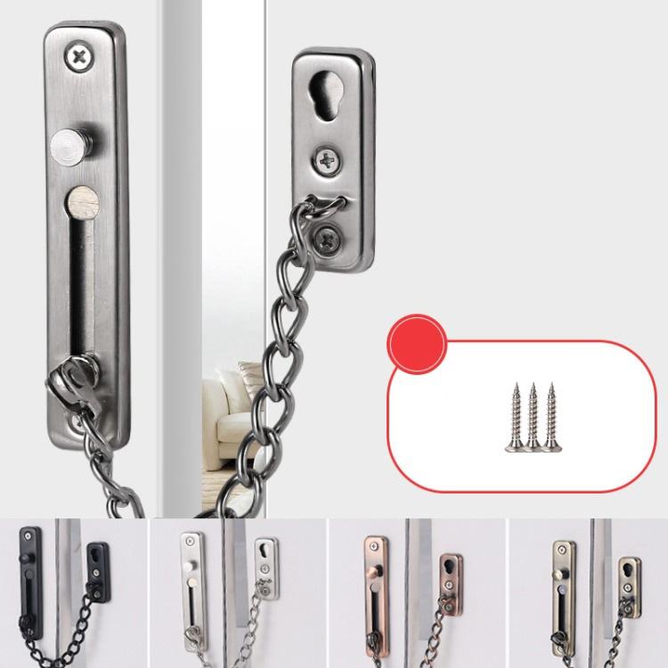 With Insurance Door Buckle Security Chain Anti-burglary Door Chain Latch Household Door Inside Reverse Lock Anti-burglary Buckle, Brushed Stainless Steel, Red Bronze, Ancient Copper, Matte Black