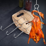 Stainless Steel Double Ring Duck Cooker Hanger Outdoor Barbecue Hanging Hook Stand, 3 Centi Small Ring 23cm, 3 Centi Small Wax Ring 24.5cm, 3 Centi Large Wax Ring 33cm, 3 Centi Medium Wax Ring 29cm, 4 Centi Steel Thick Short 24cm                      ...