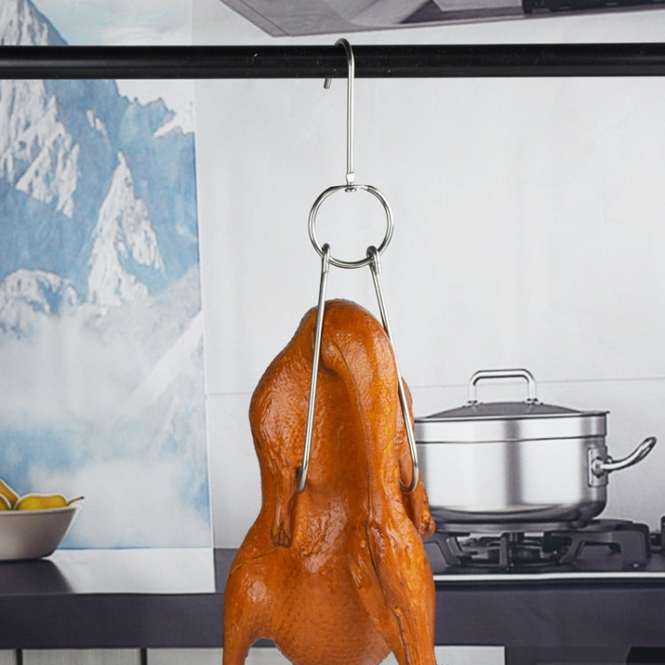 Stainless Steel Double Ring Duck Cooker Hanger Outdoor Barbecue Hanging Hook Stand, 3 Centi Small Ring 23cm, 3 Centi Small Wax Ring 24.5cm, 3 Centi Large Wax Ring 33cm, 3 Centi Medium Wax Ring 29cm, 4 Centi Steel Thick Short 24cm                      ...