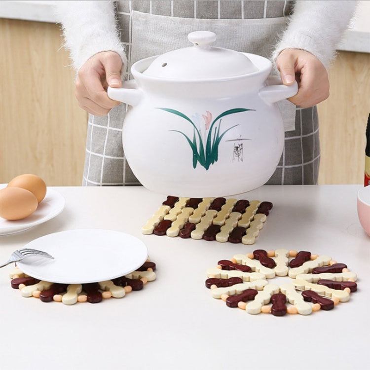 Bamboo Dining Table Insulation Pad Heatproof Coasters Anti-Scald Pot Mat, 16.5cm Round, 14x15cm Square