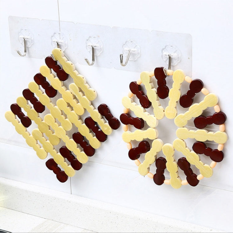 Bamboo Dining Table Insulation Pad Heatproof Coasters Anti-Scald Pot Mat, 16.5cm Round, 14x15cm Square