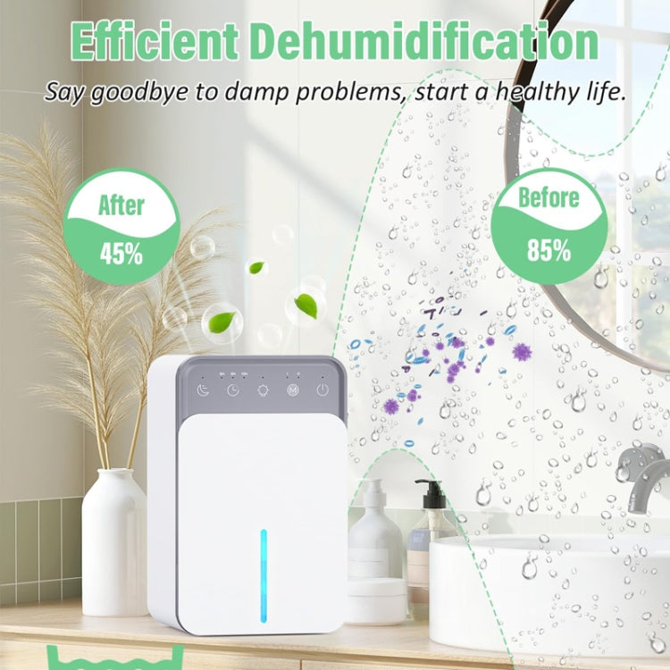 1500ml Semiconductor Dehumidifier with Automatic Defrost Function, Timer, Sleep Mode, US Plug, EU Plug
