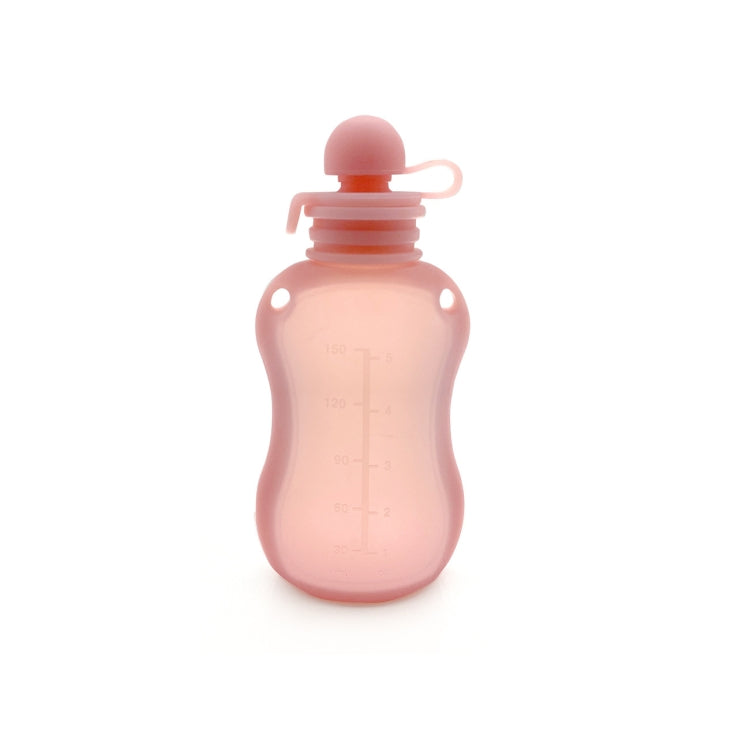 150ml Reusable Silicone Baby Food Pouches Refillable Squeeze Storage Containers, 150ml Blue, 150ml Pink, 150ml Beige