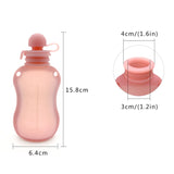 150ml Reusable Silicone Baby Food Pouches Refillable Squeeze Storage Containers, 150ml Blue, 150ml Pink, 150ml Beige