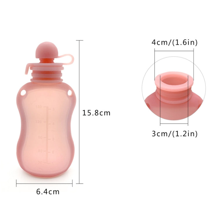 150ml Reusable Silicone Baby Food Pouches Refillable Squeeze Storage Containers, 150ml Blue, 150ml Pink, 150ml Beige