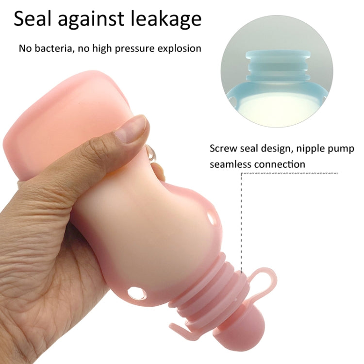 150ml Reusable Silicone Baby Food Pouches Refillable Squeeze Storage Containers, 150ml Blue, 150ml Pink, 150ml Beige