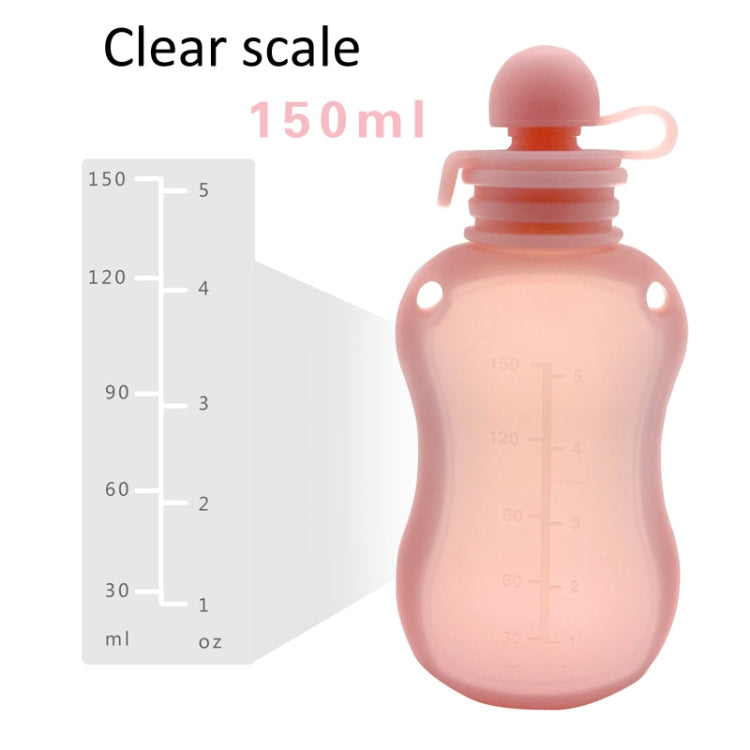 150ml Reusable Silicone Baby Food Pouches Refillable Squeeze Storage Containers, 150ml Blue, 150ml Pink, 150ml Beige