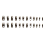 24pcs /Box  Press On Nails Dark Star and Moon Series False Nails Mid-Length Ballet Nails, R722
